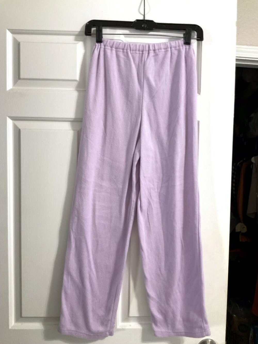 Lavender Fleece Lounge Pants Pajama Pants Elastic Waist Fits Like XXS NWOT